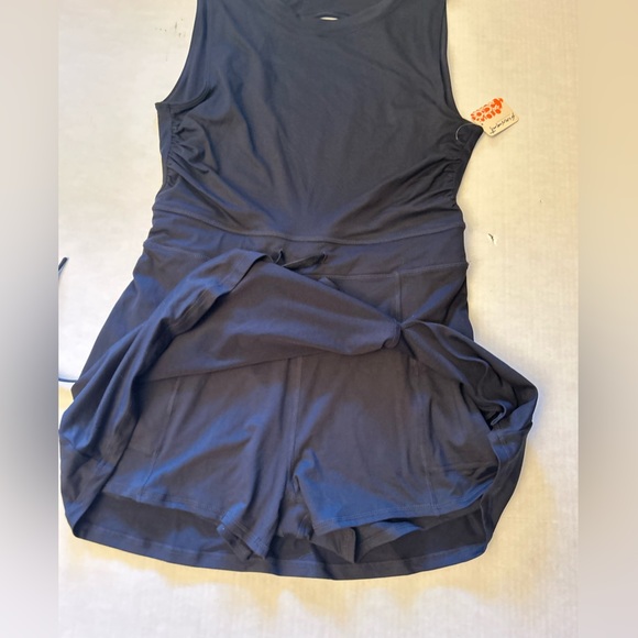 Free People Movement Easy Does It Black athletic mini Dress NWT Sz-L AA1 - Picture 13 of 15